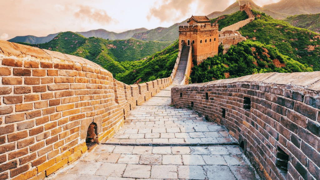 Panoramic view of Badaling Great Wall winding through mountains