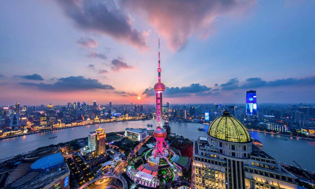 Shanghai Oriental Pearl Tower iconic skyline view