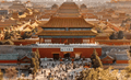 Magnificent aerial view of the Forbidden City imperial palace in Beijing